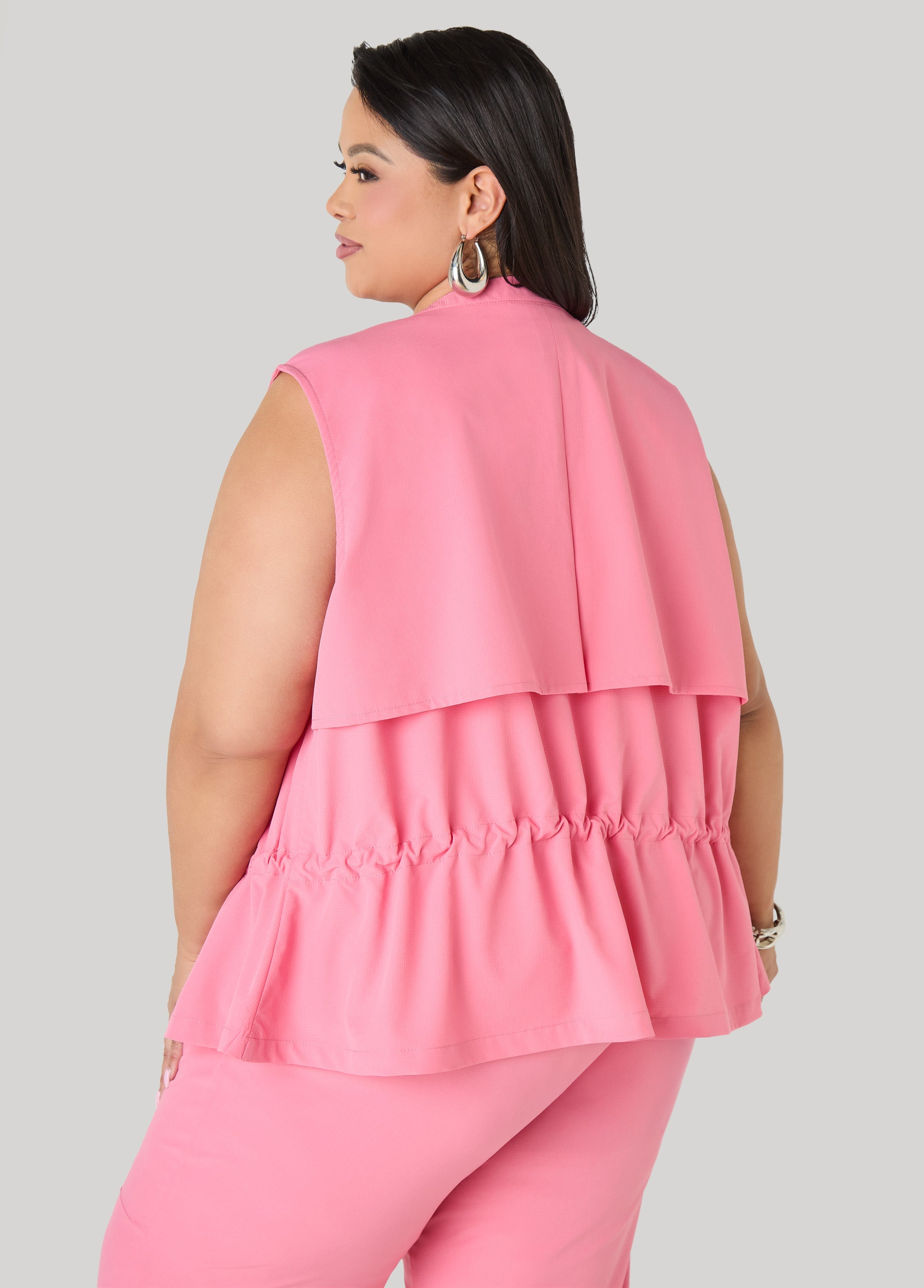 Storm Flap Drawstring Waist Vest