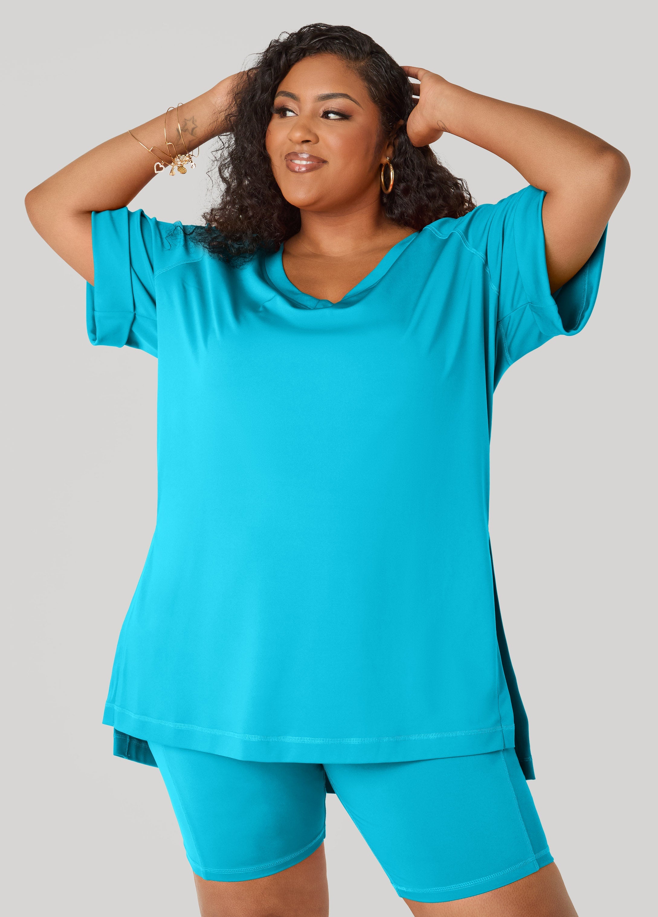 Side Split Athletic Knit Top