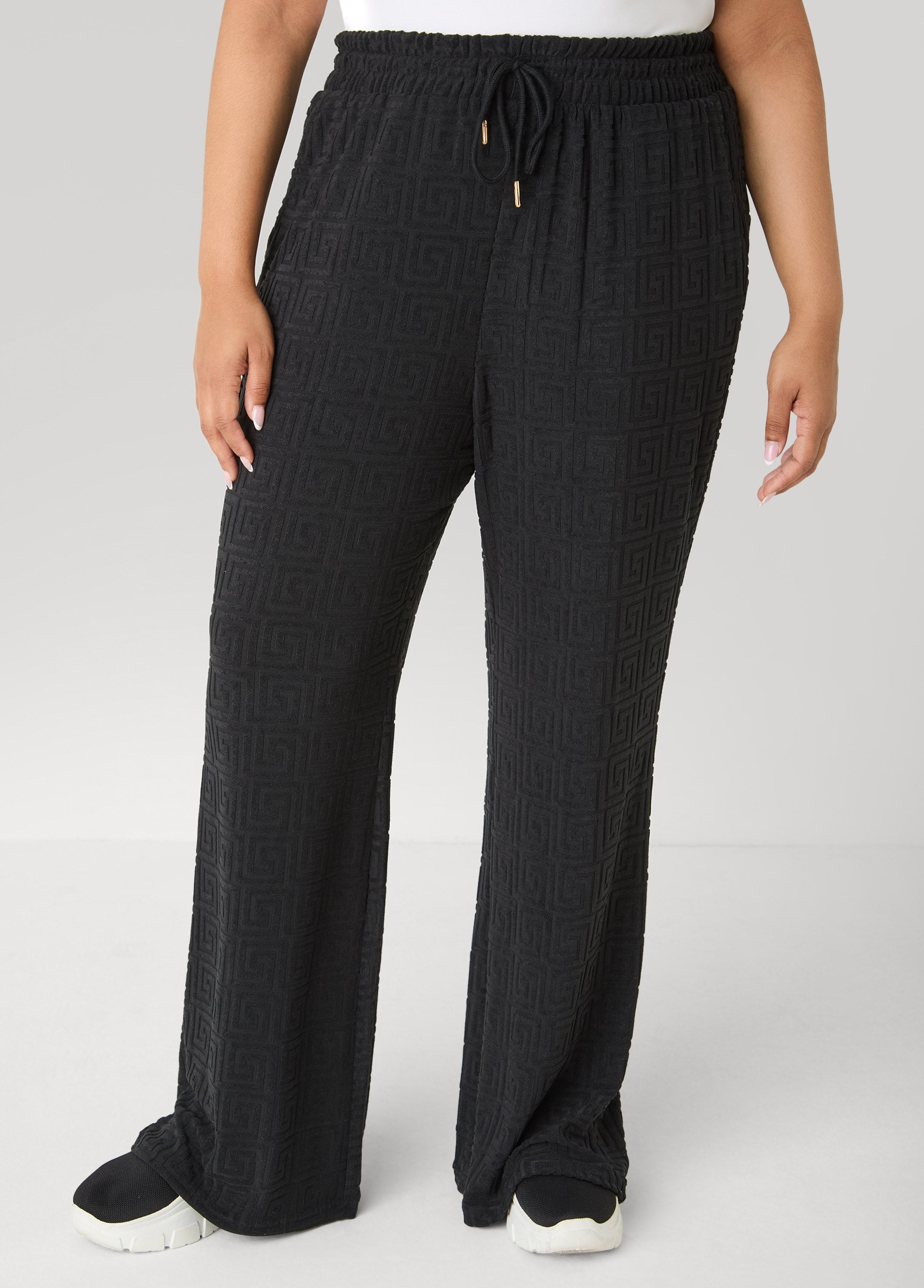 Greek Key Wide Leg Pants