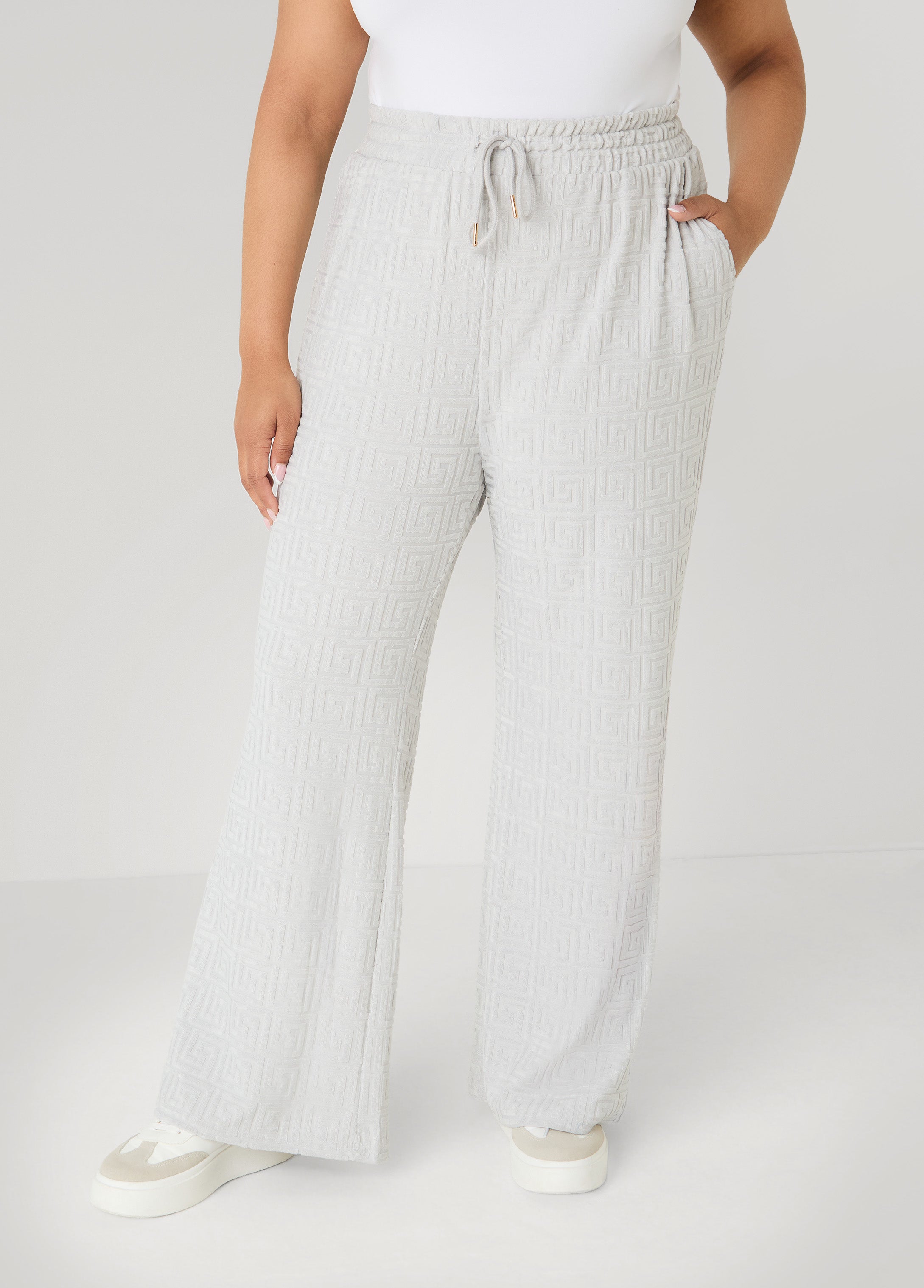 Greek Key Wide Leg Pants