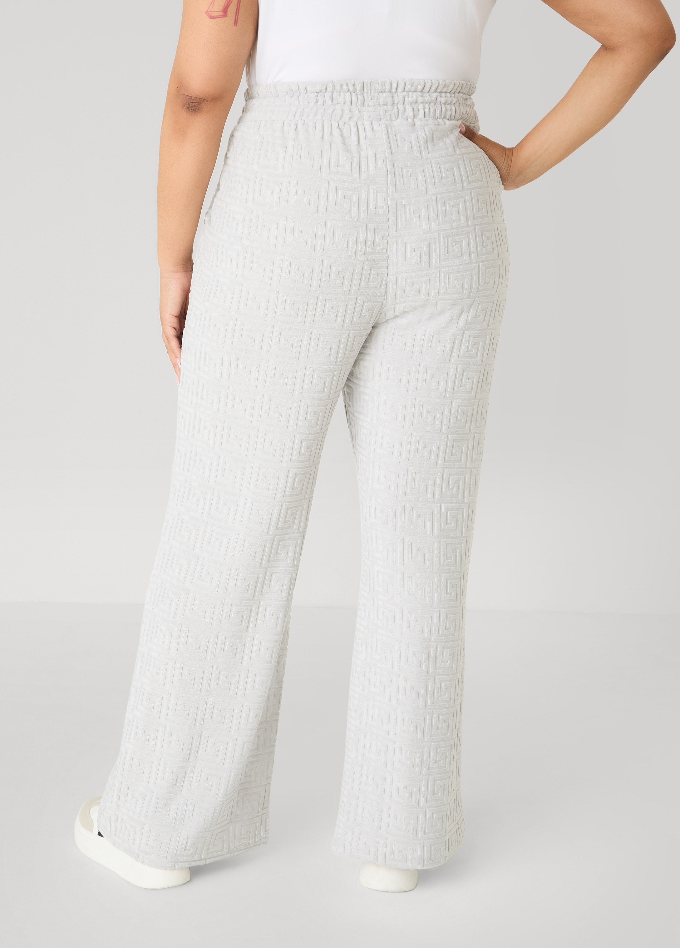 Greek Key Wide Leg Pants