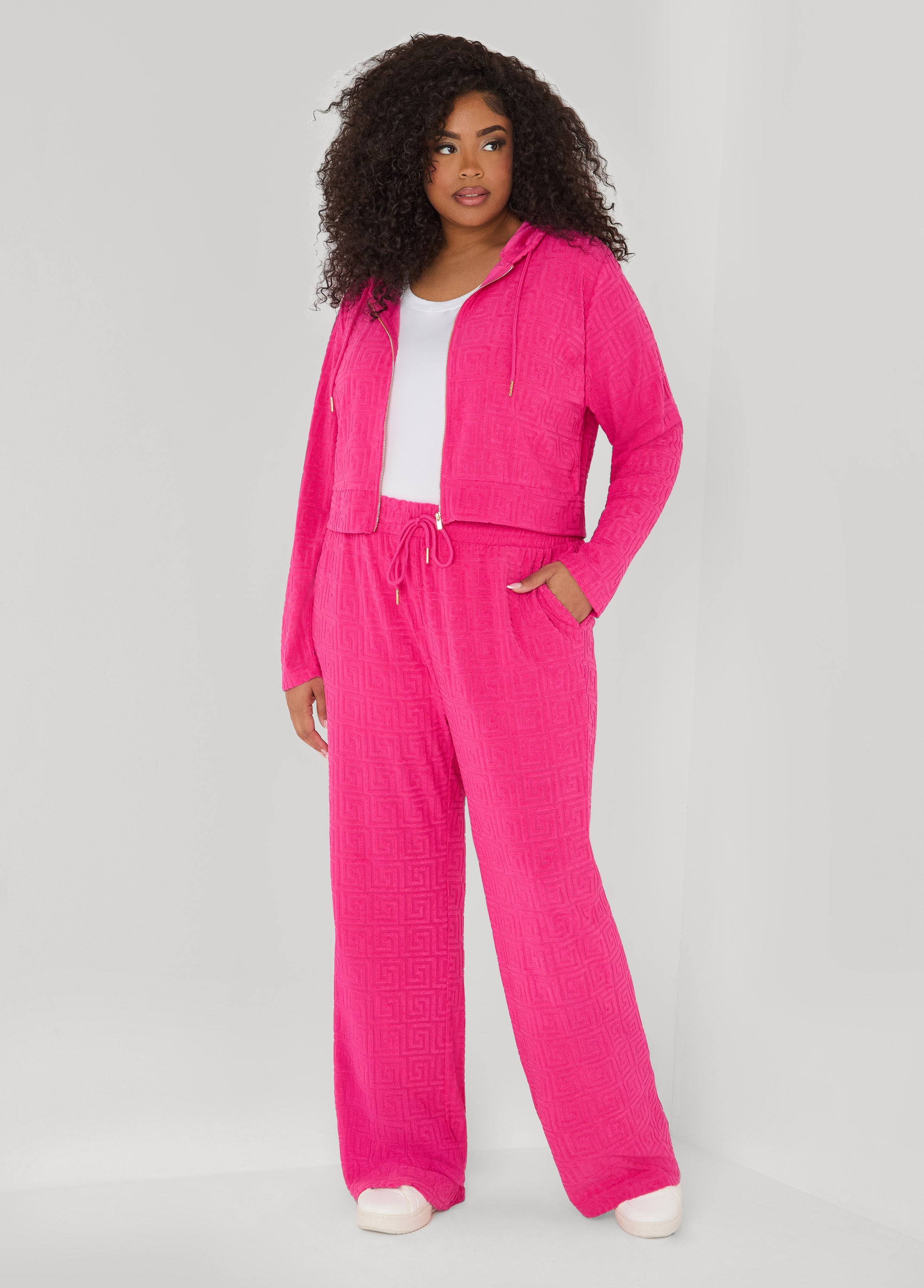 Greek Key Wide Leg Pants