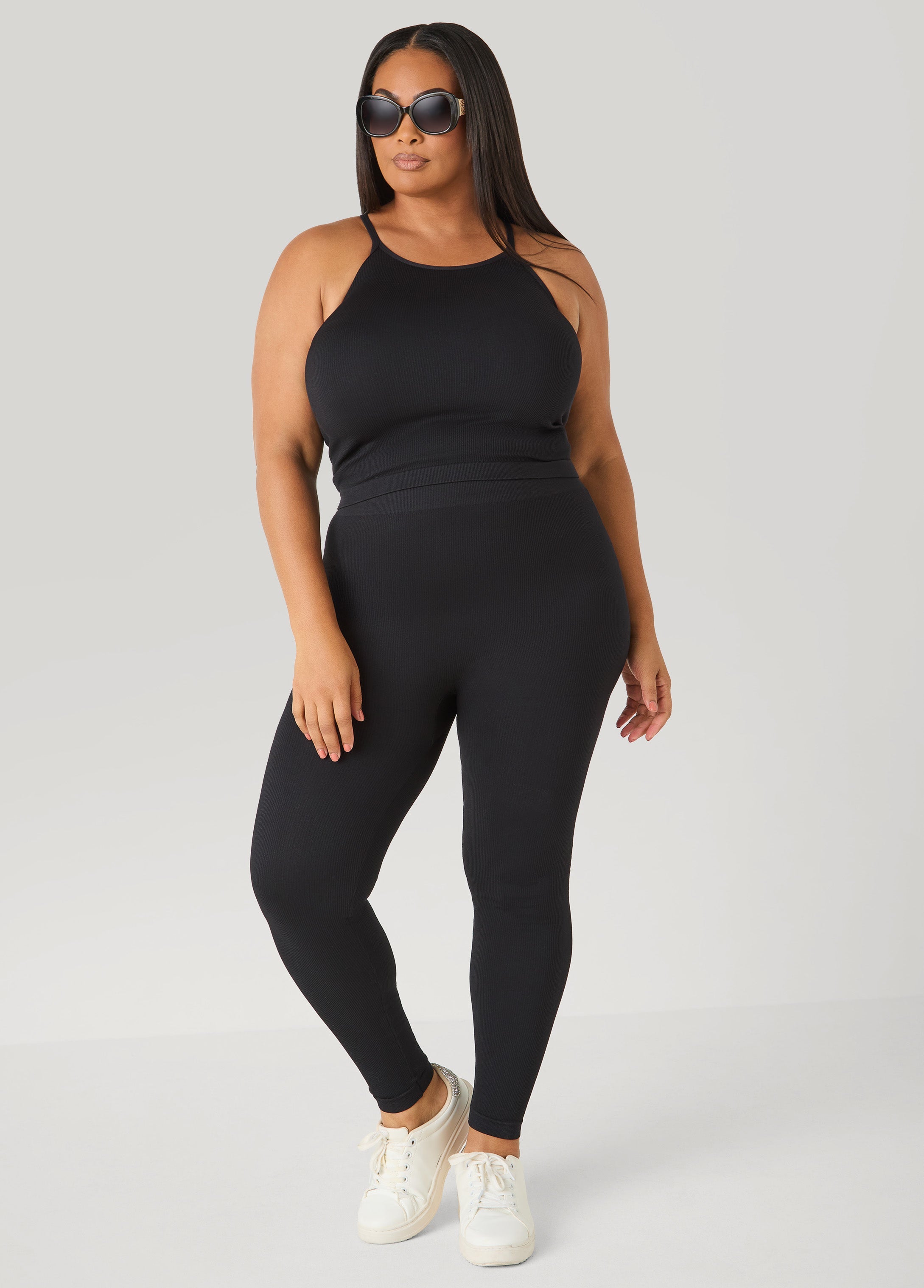 Ribbed Tank And Leggings Set