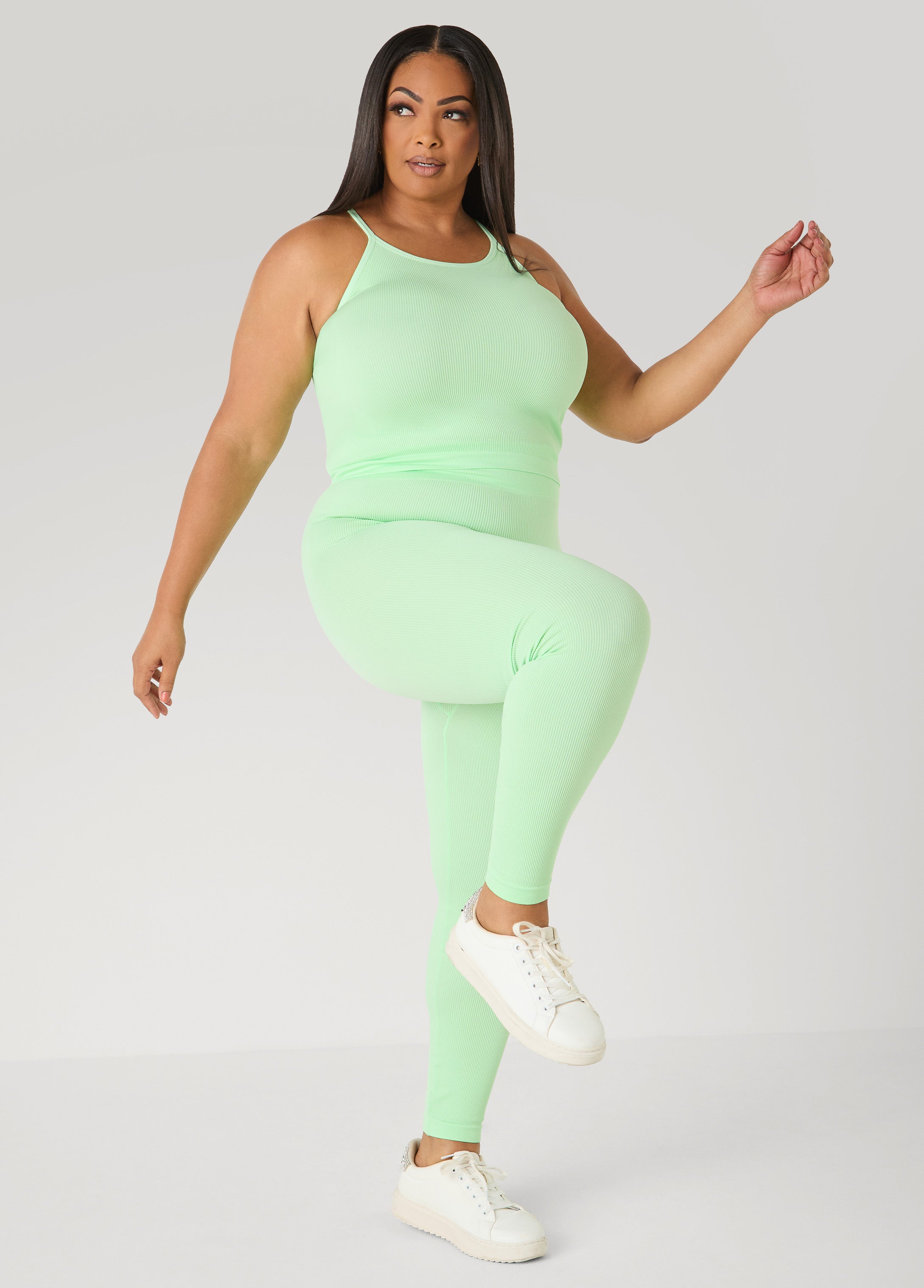 Ribbed Tank And Leggings Set