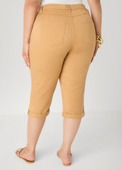 Cuffed Denim Capris