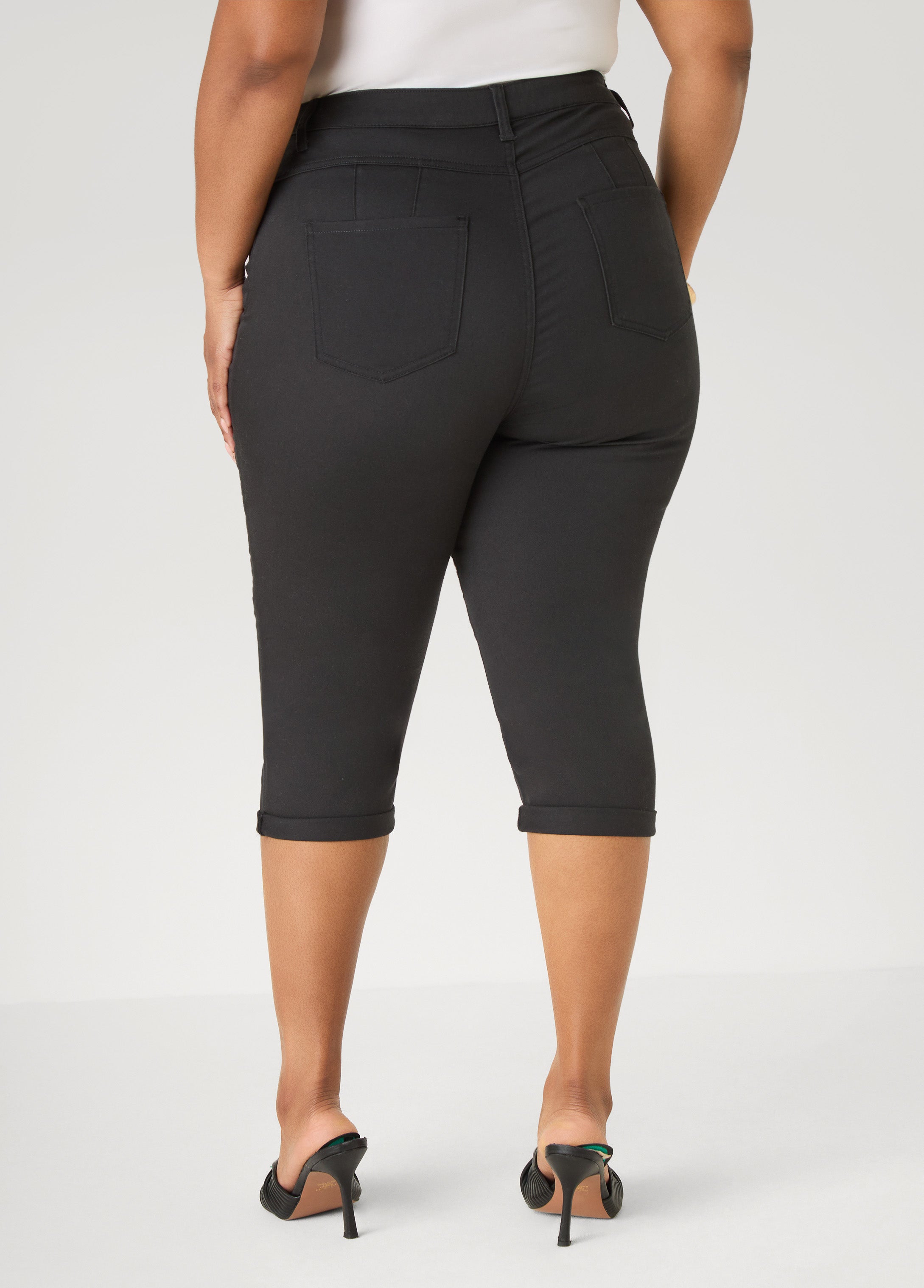 Cuffed Stretch Denim Capris