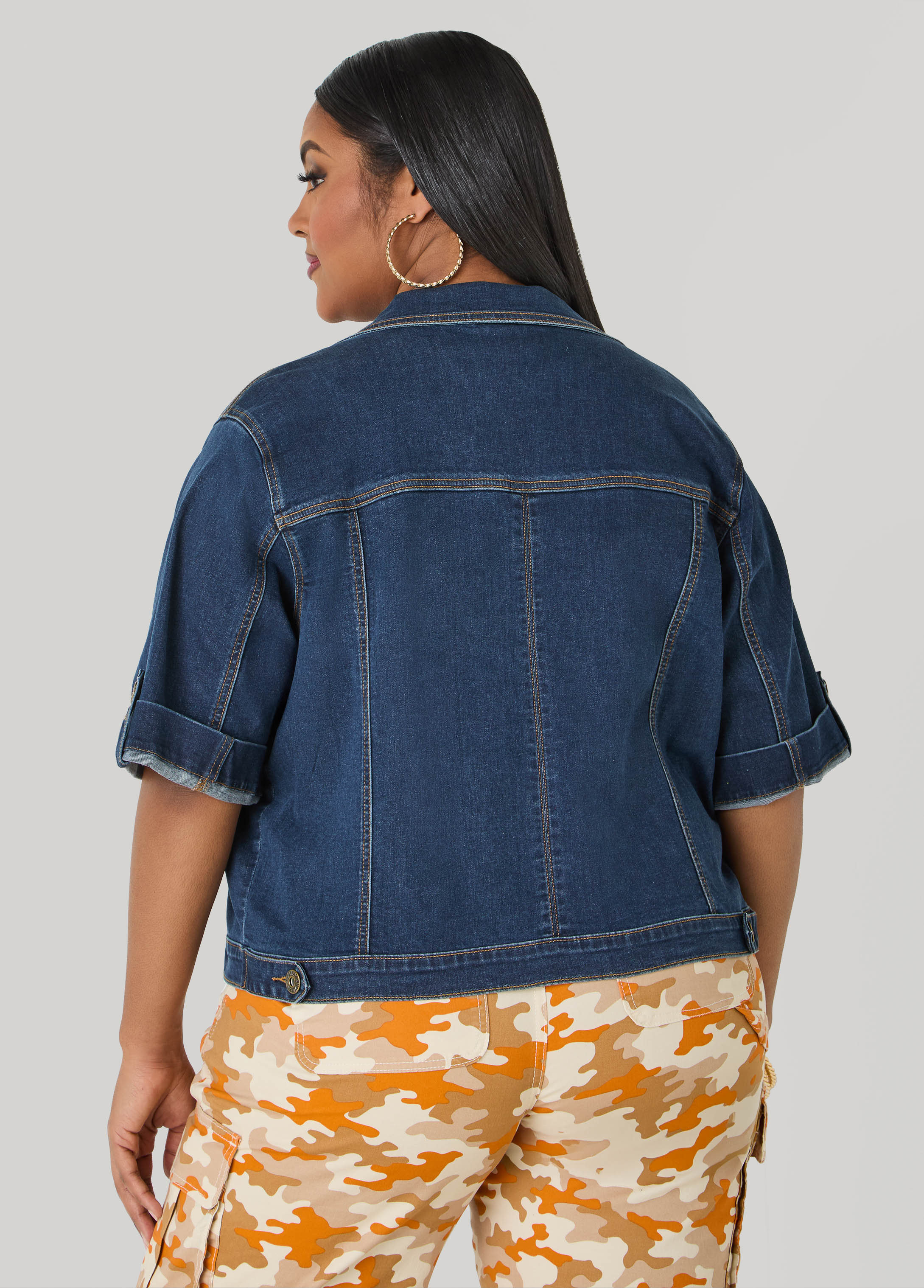 Cuffed Denim Jacket