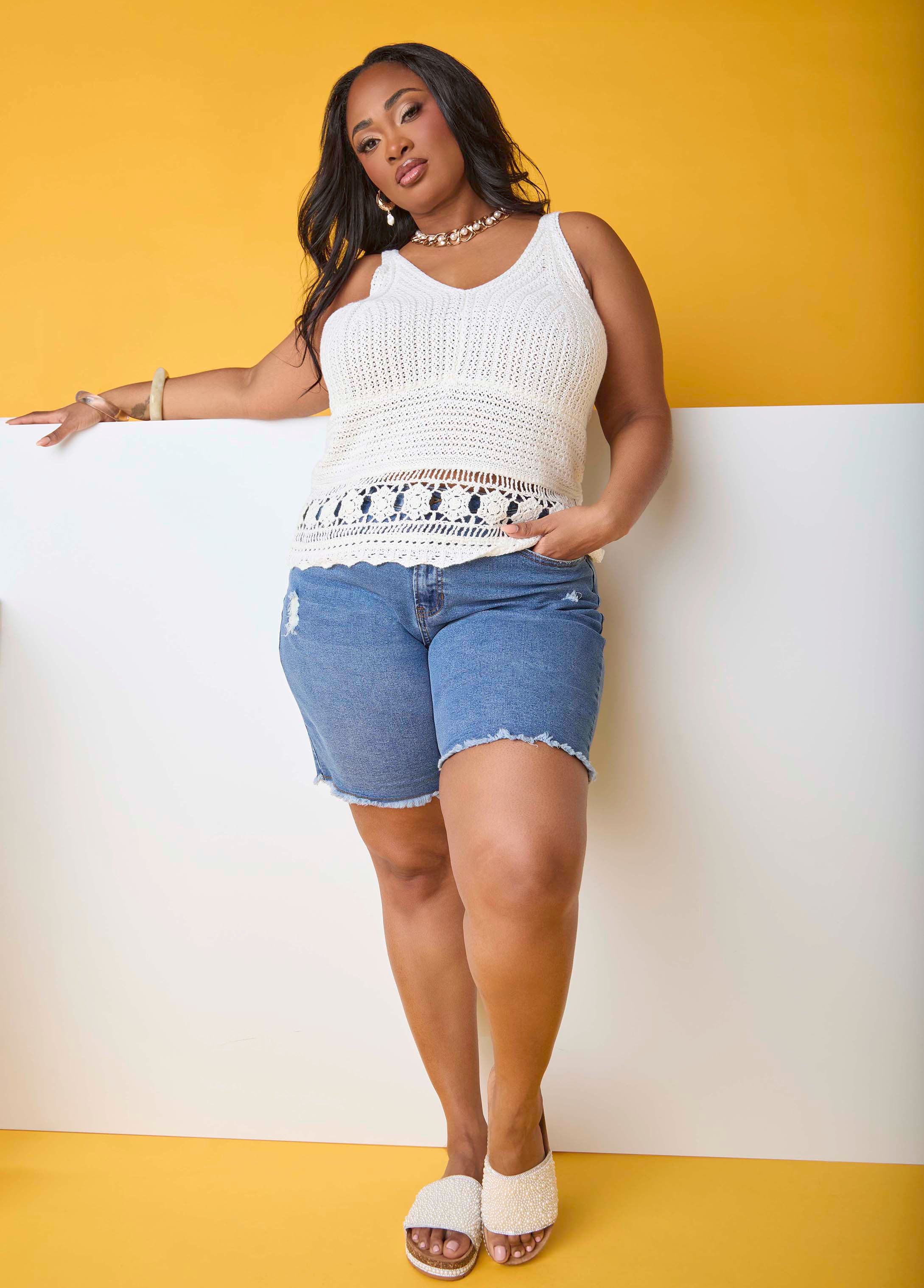 Fearless Distressed Denim Shorts