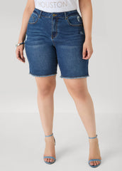 Fearless Distressed High Waist Denim Shorts