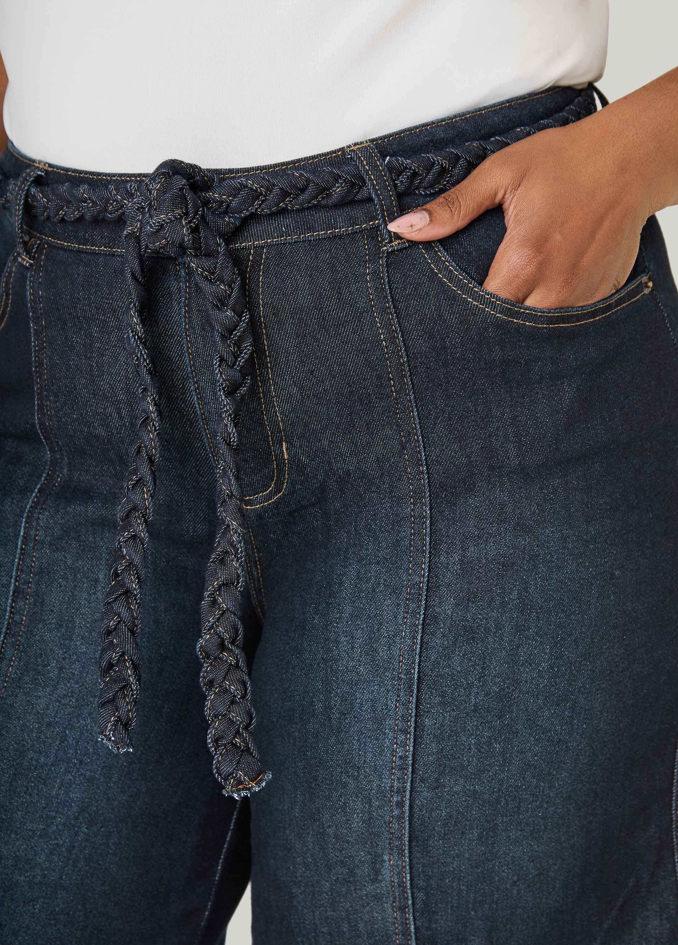 Braided Belt Bermuda Shorts