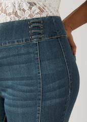 Pintucked Lace Up Jeans