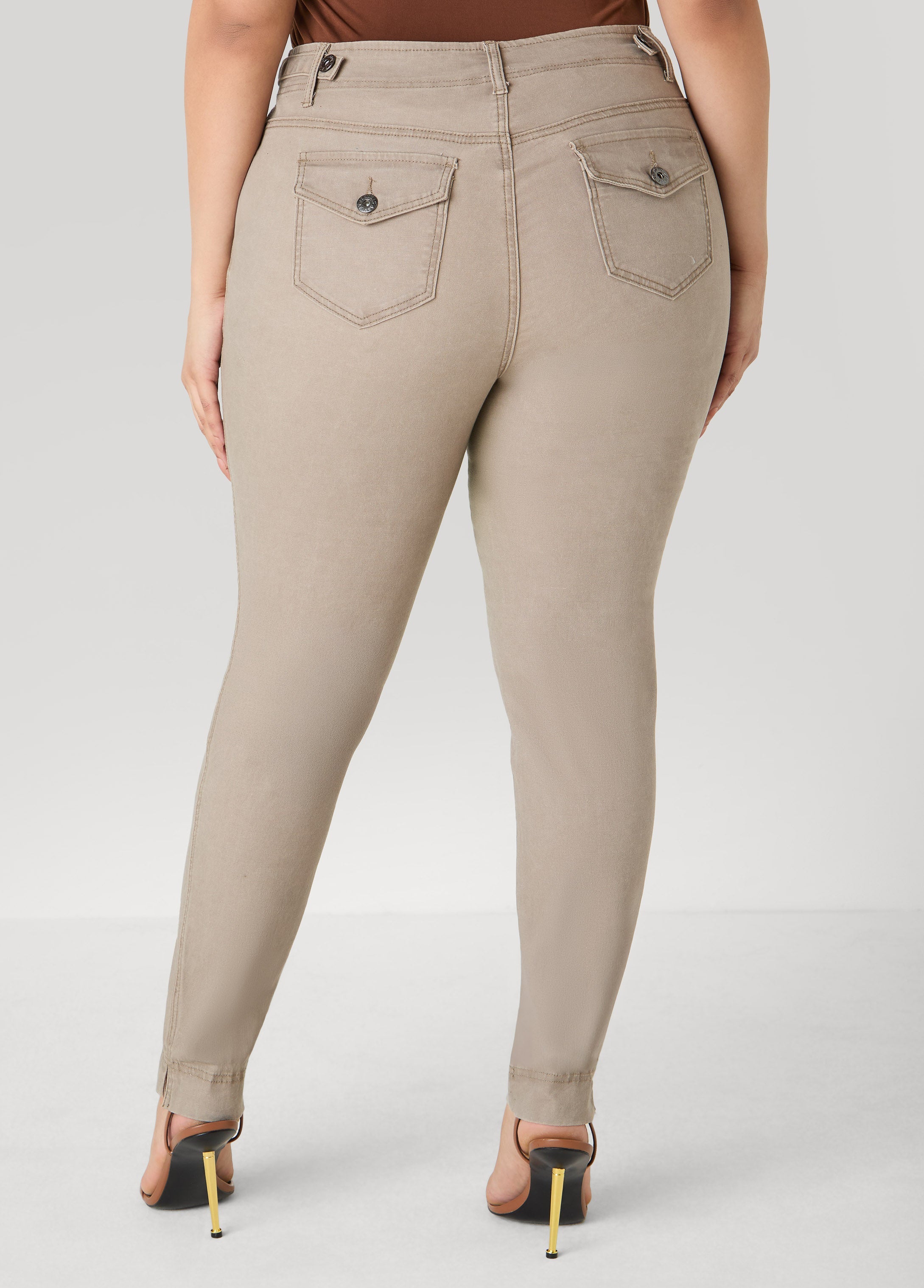 Flap Pocket Skinny Jeans