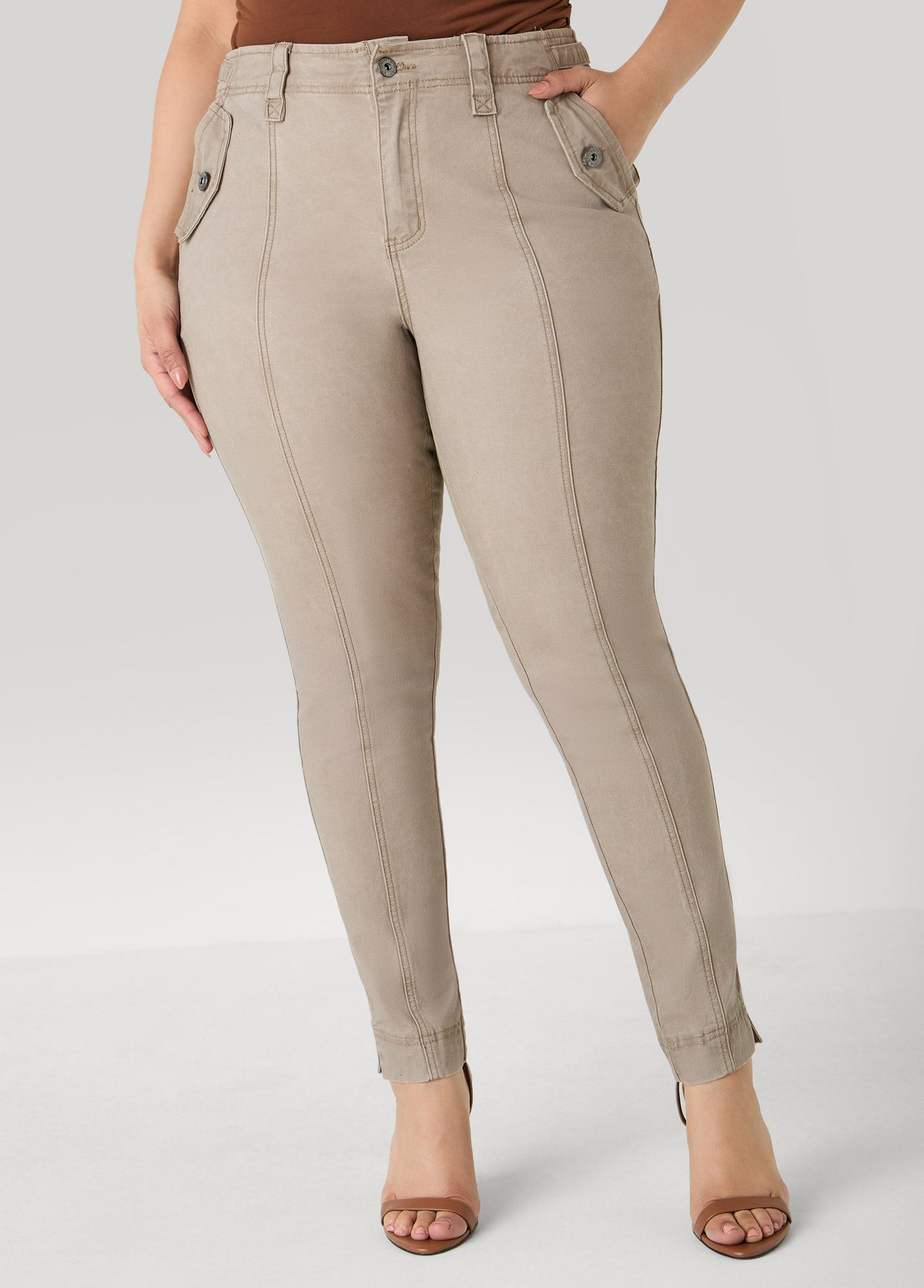 Flap Pocket Skinny Jeans