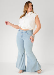 Seam Detailed Flared Jeans