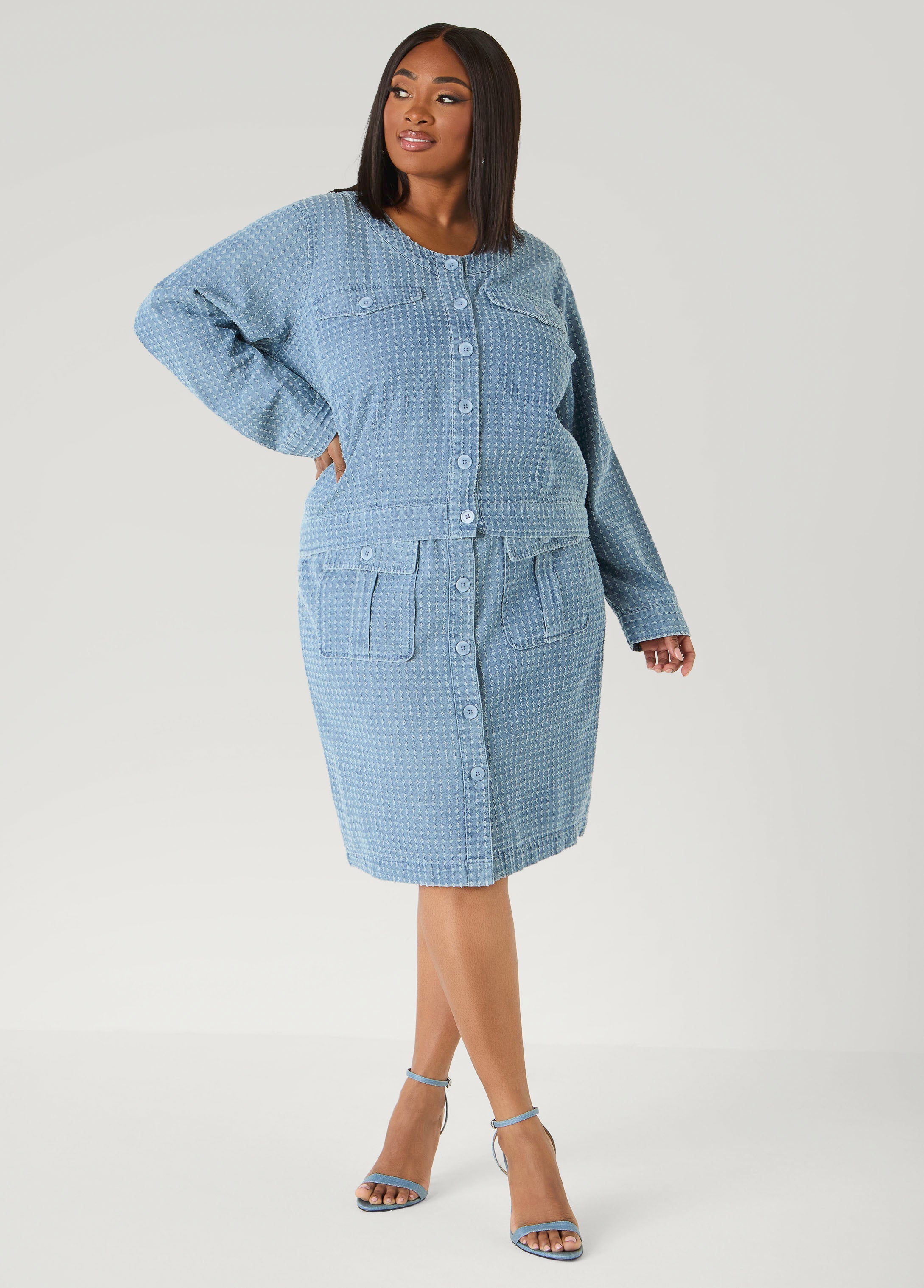 Textured Denim Jacket