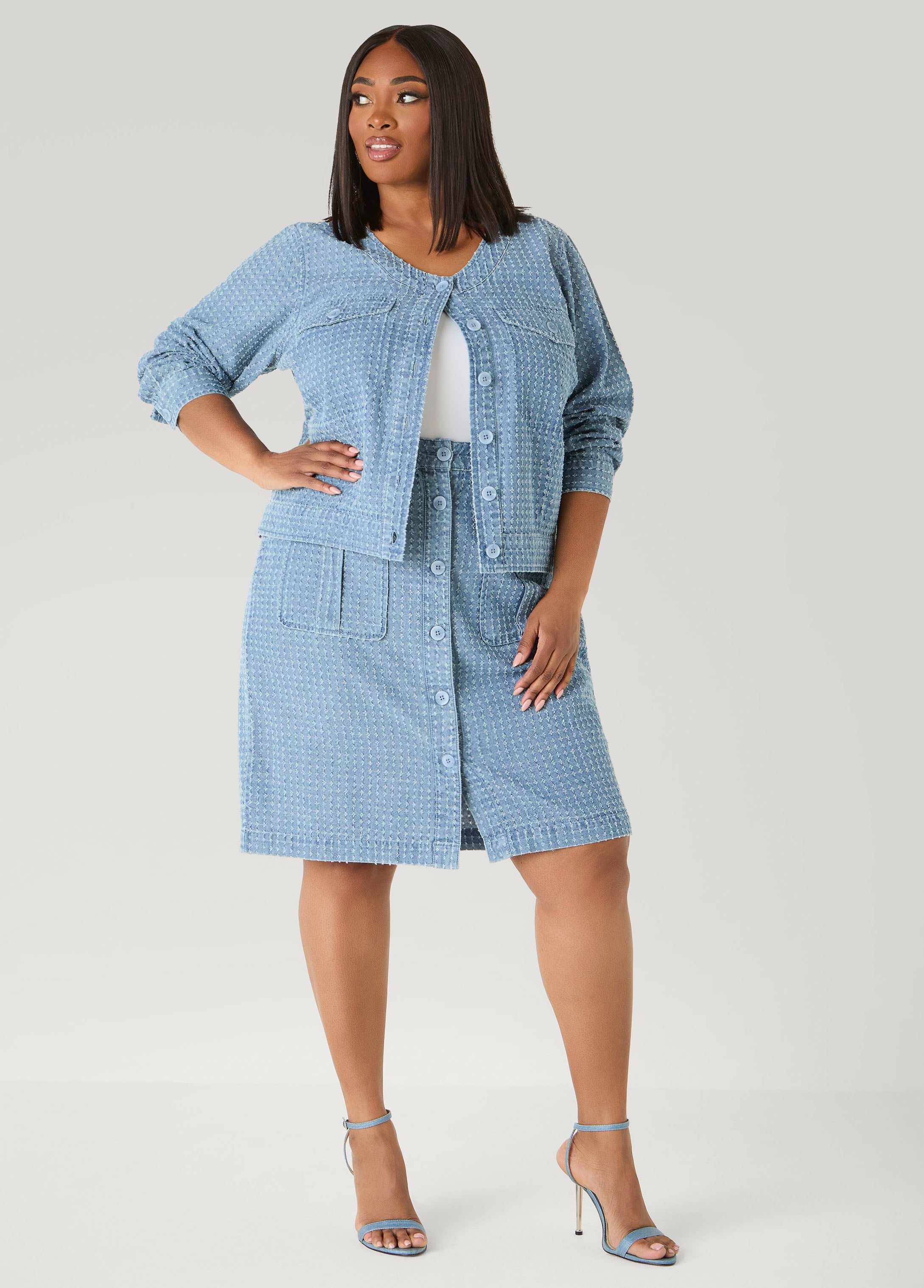 Textured Denim Jacket