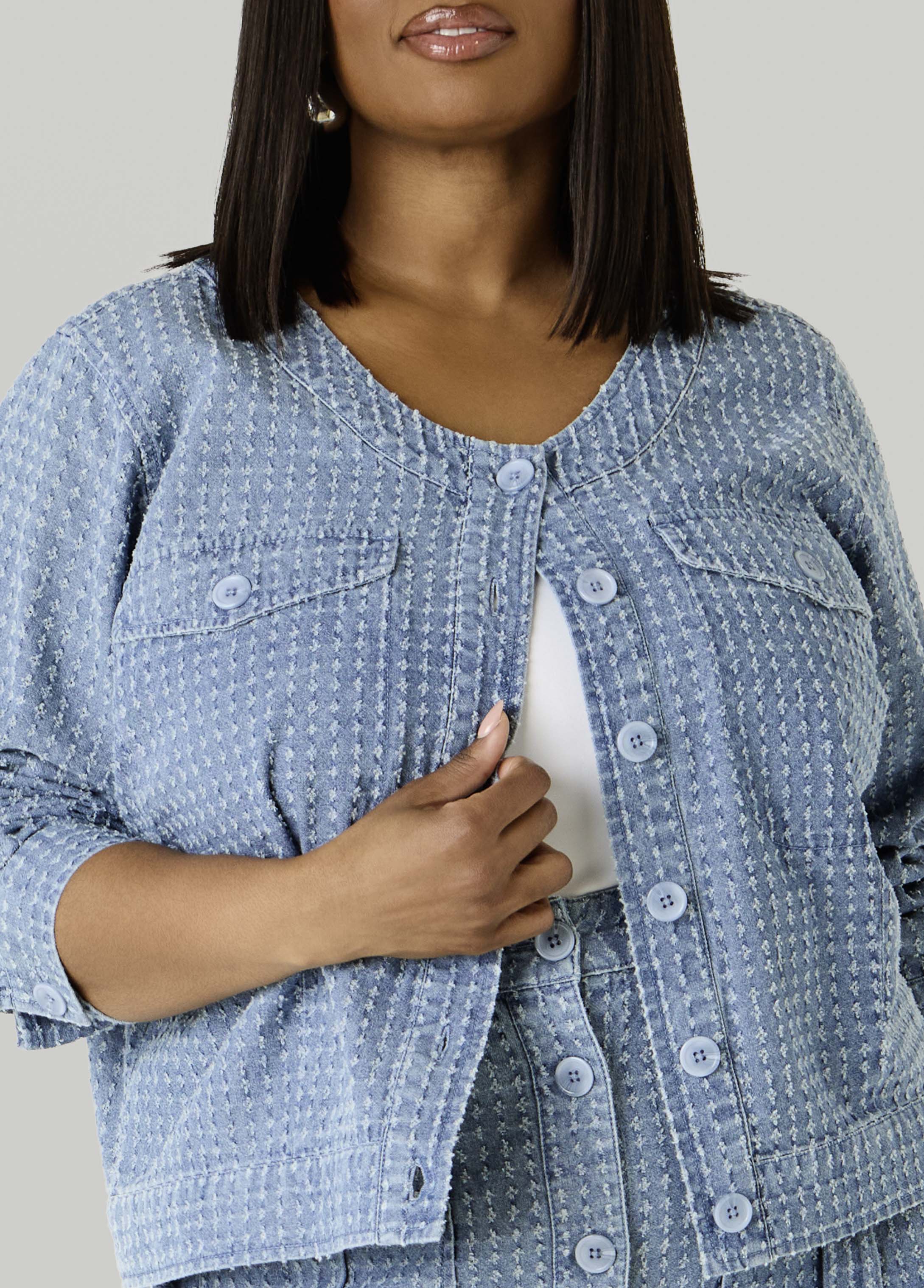 Textured Denim Jacket