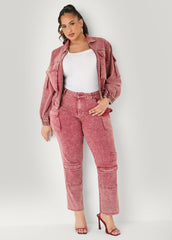Stonewash Slim Leg Cargo Jeans