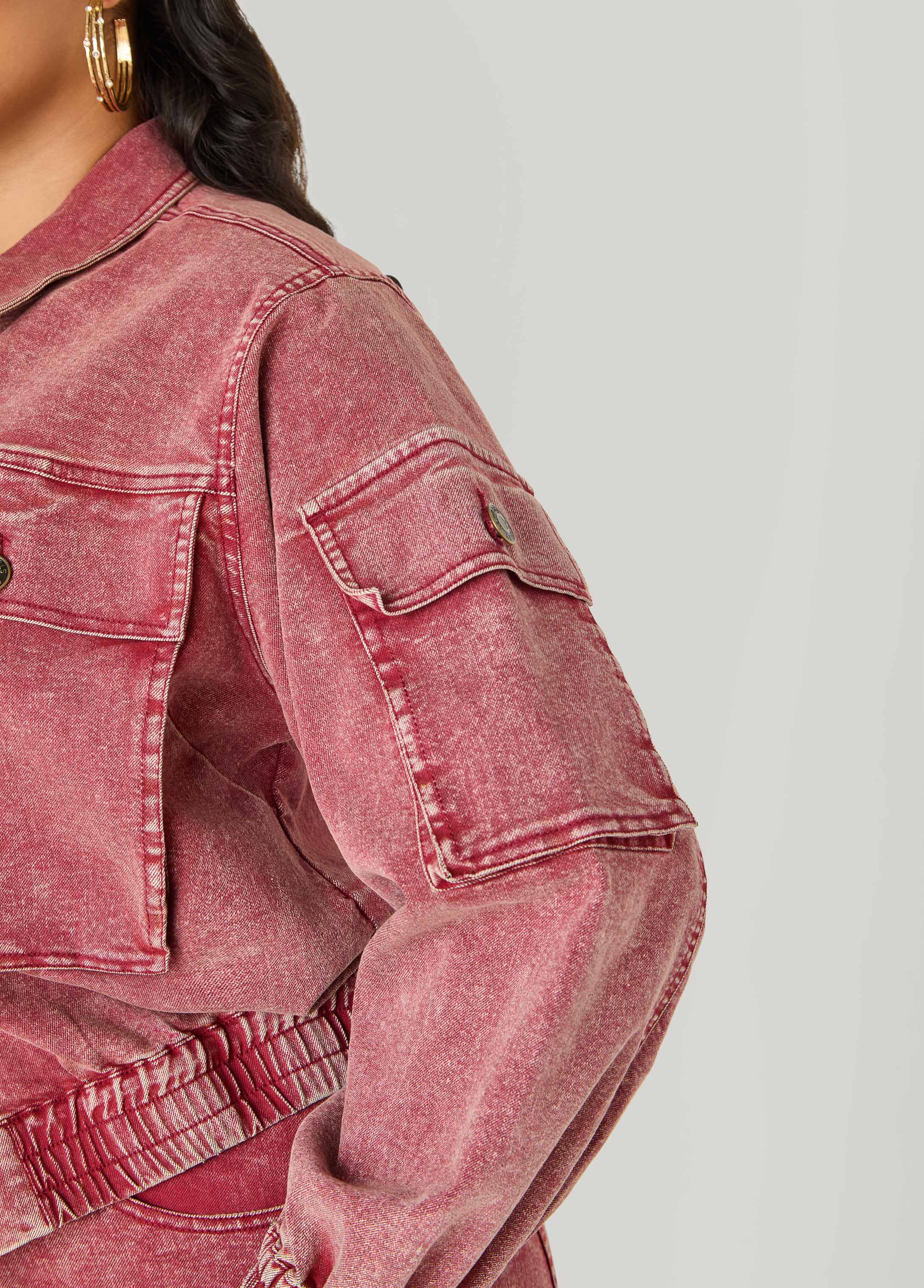Stonewash Denim Cargo Jacket