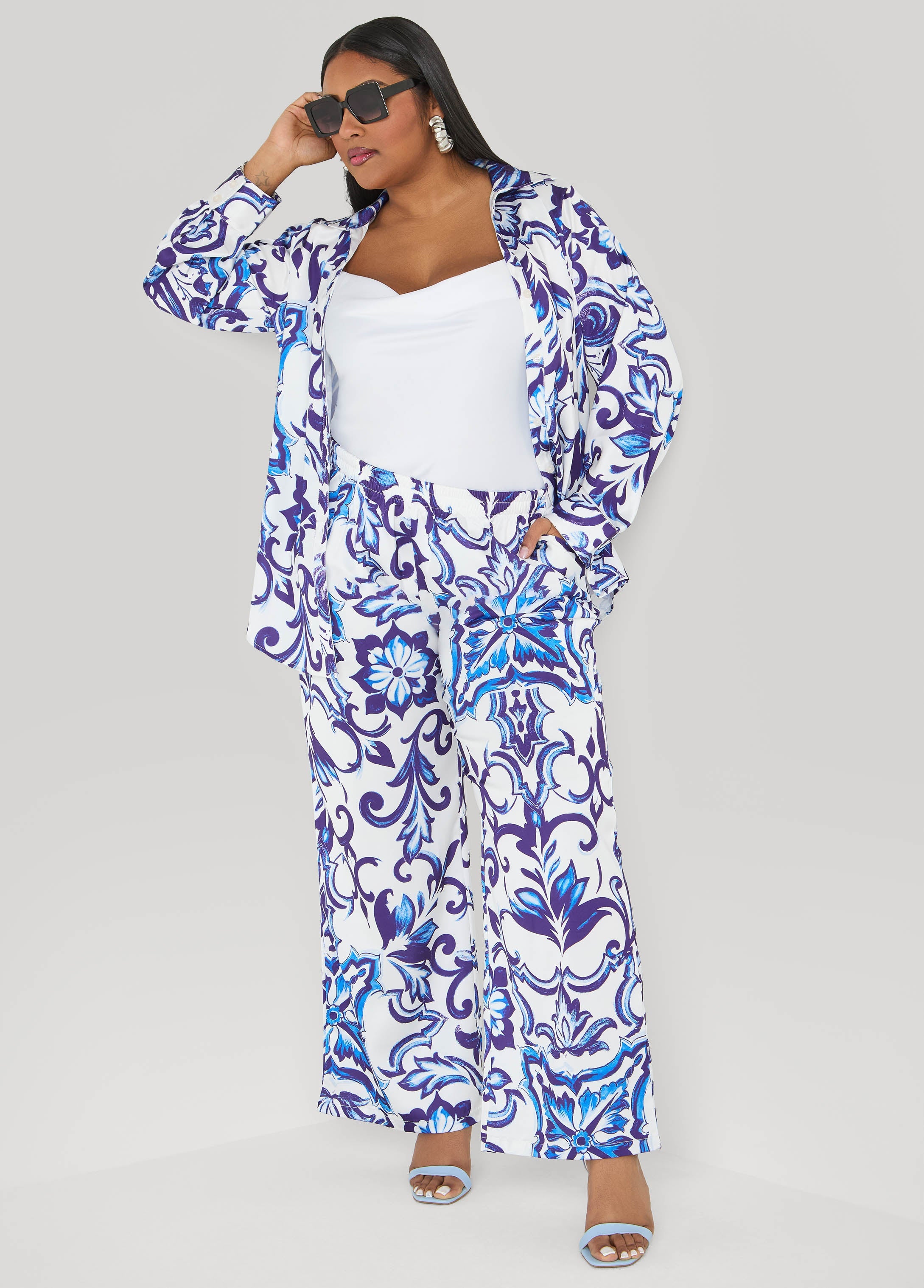 Floral Print Satin Shirt