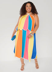 Paneled Striped Swing Top