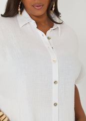 Textured Cotton Gauze Shirt