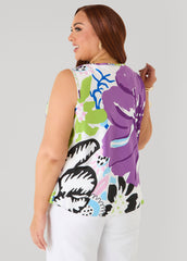 Floral Satin Cowl Neck Blouse