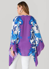 Draped Printed Poncho