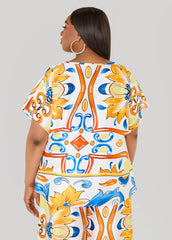 Floral Cowl Neck Blouse