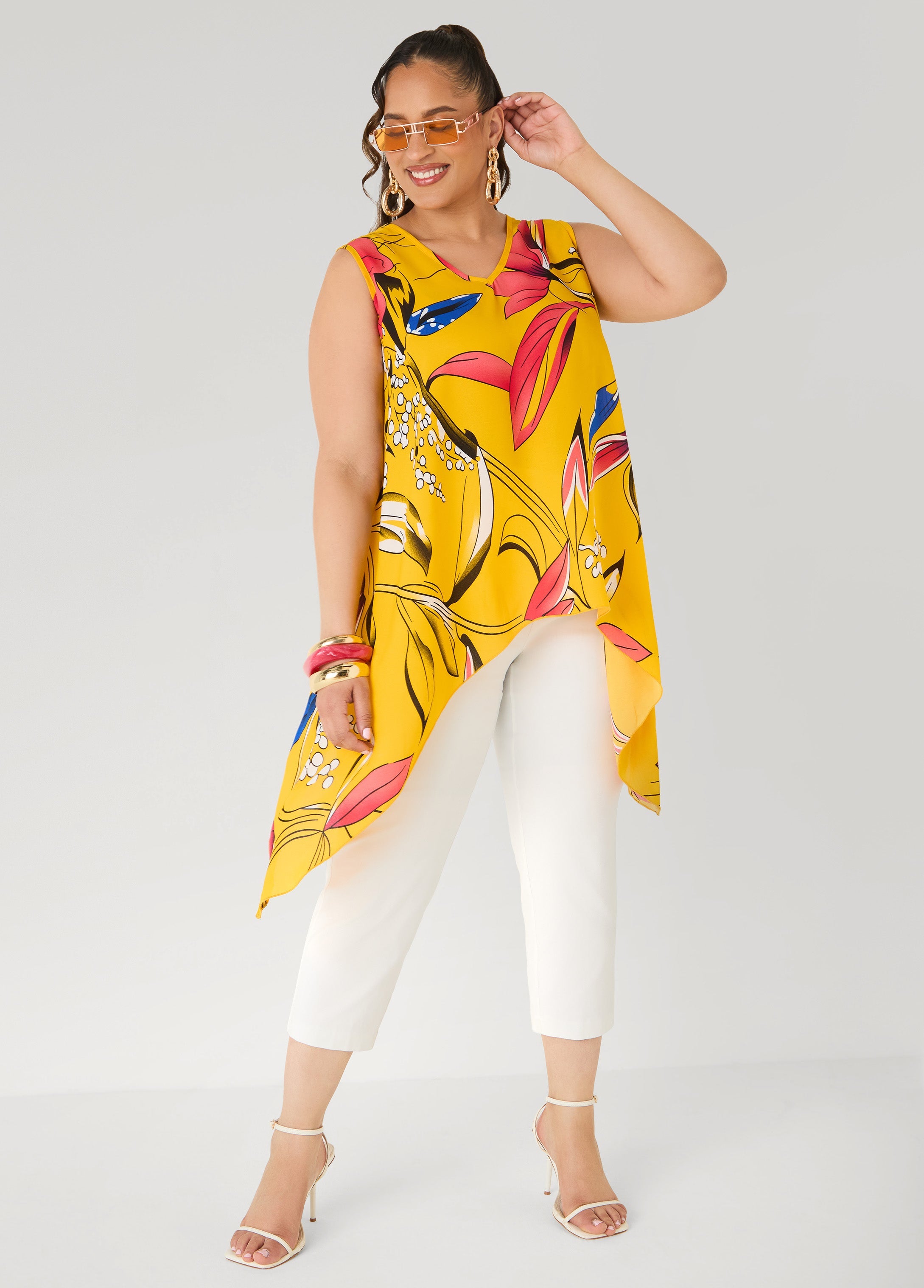 Floral Print Handkerchief Top