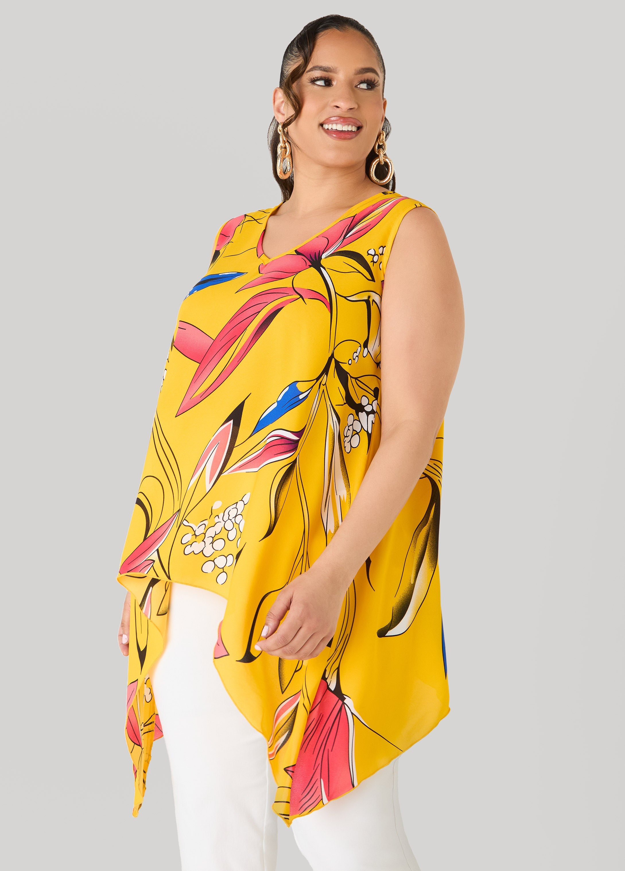 Floral Print Handkerchief Top
