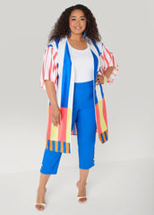 Striped Satin Kimono