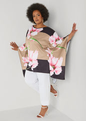 Floral Print Satin Tunic
