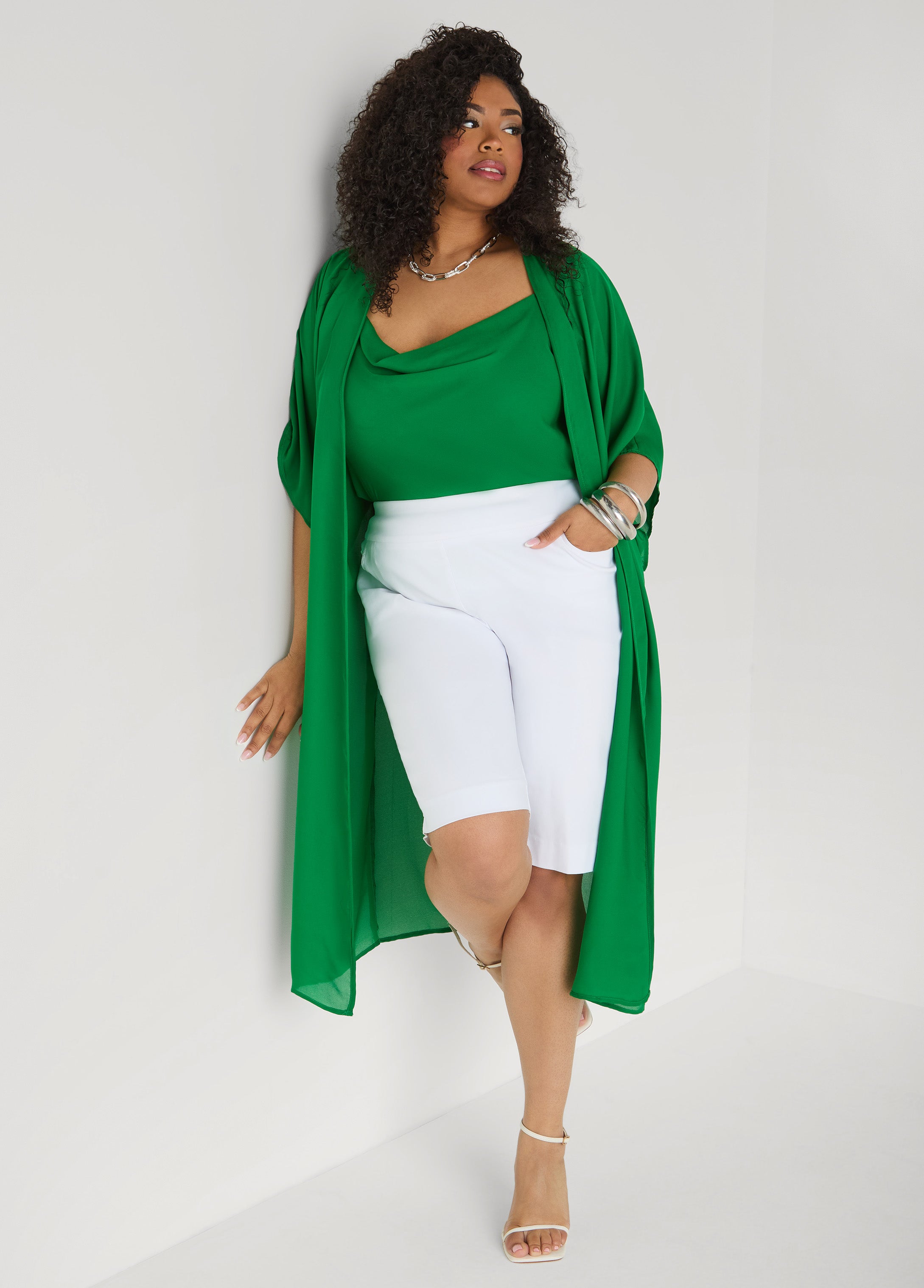 Open Front Crepe Kimono