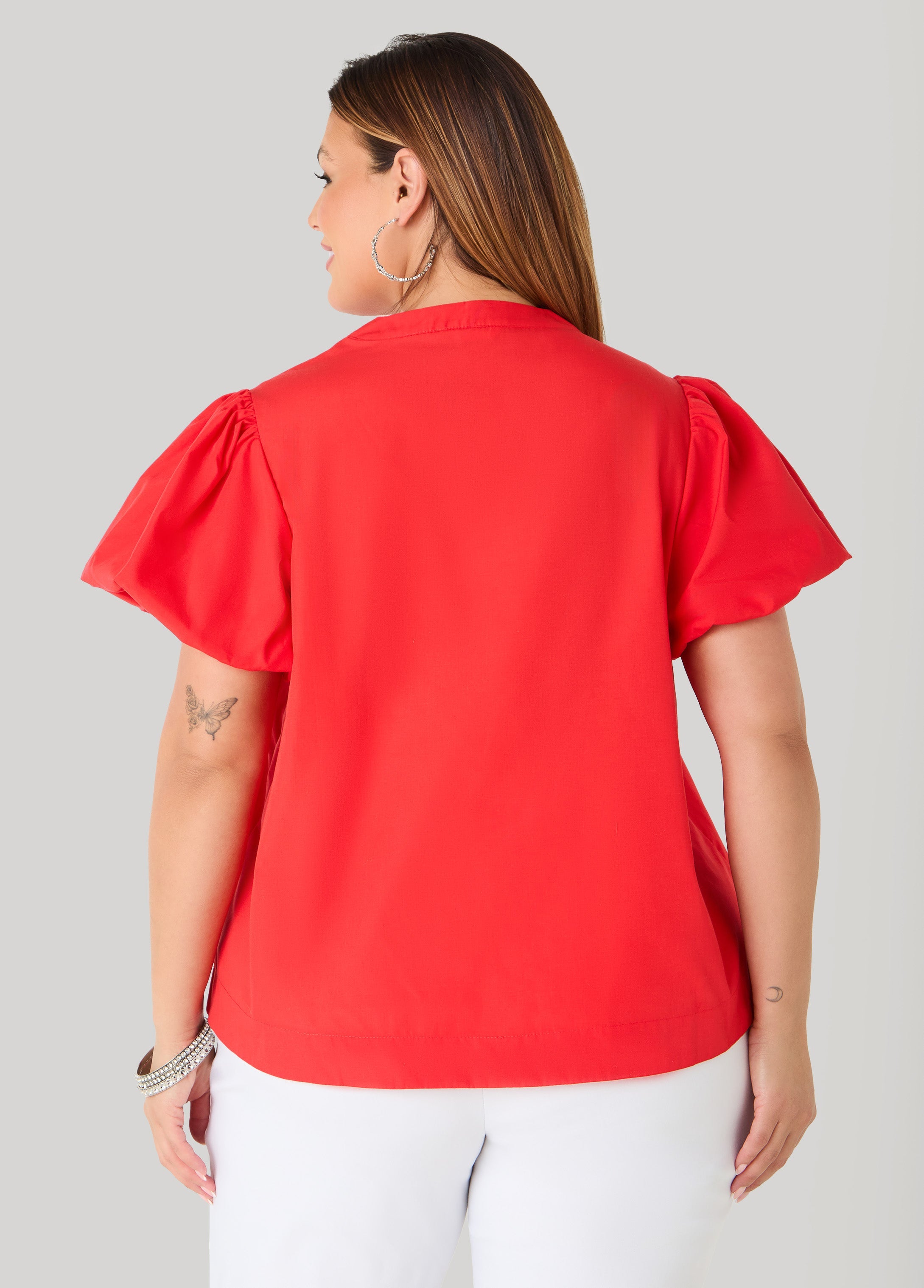 Puff Sleeve Embroidered Top