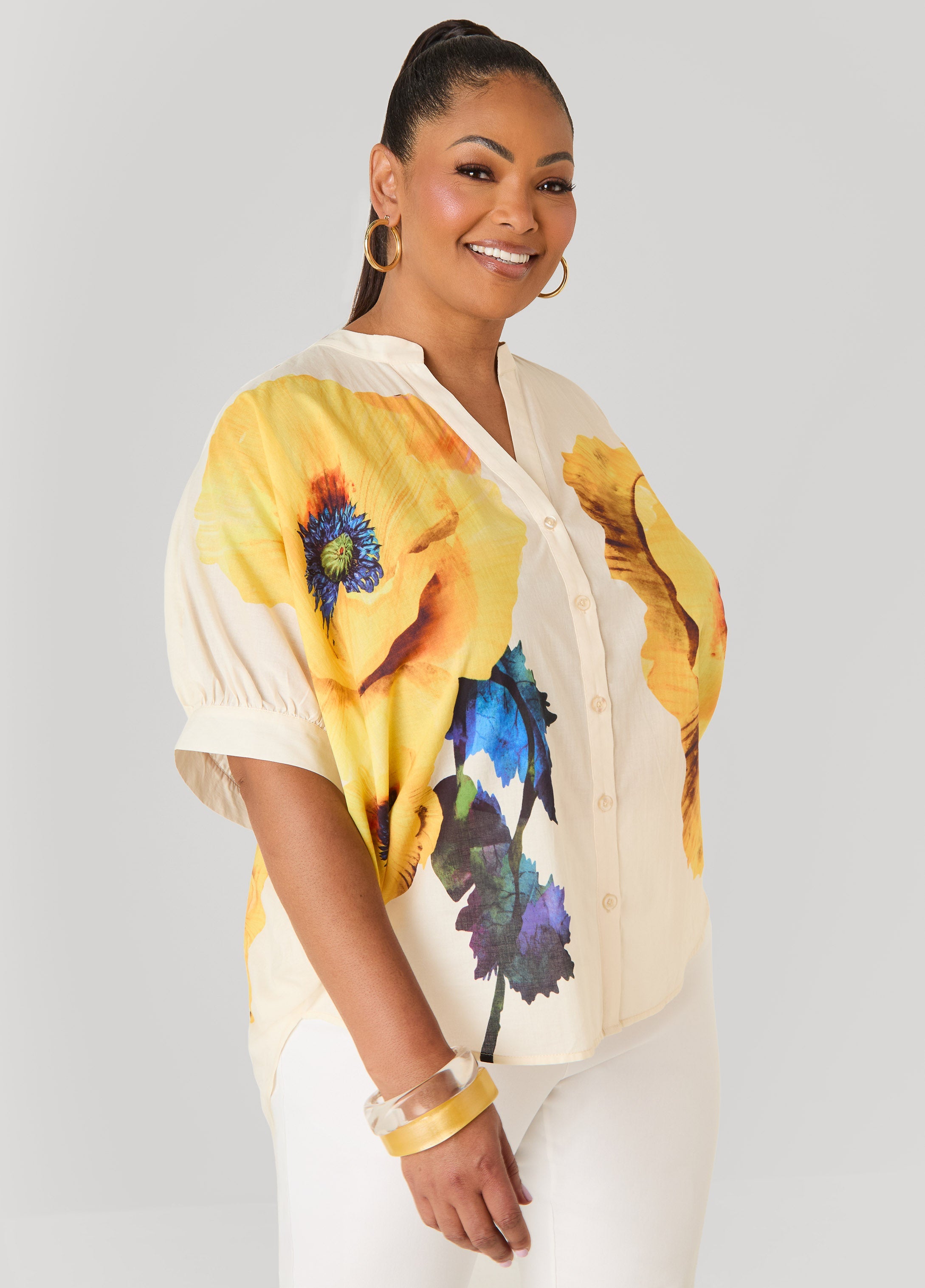Floral Print Cotton Shirt