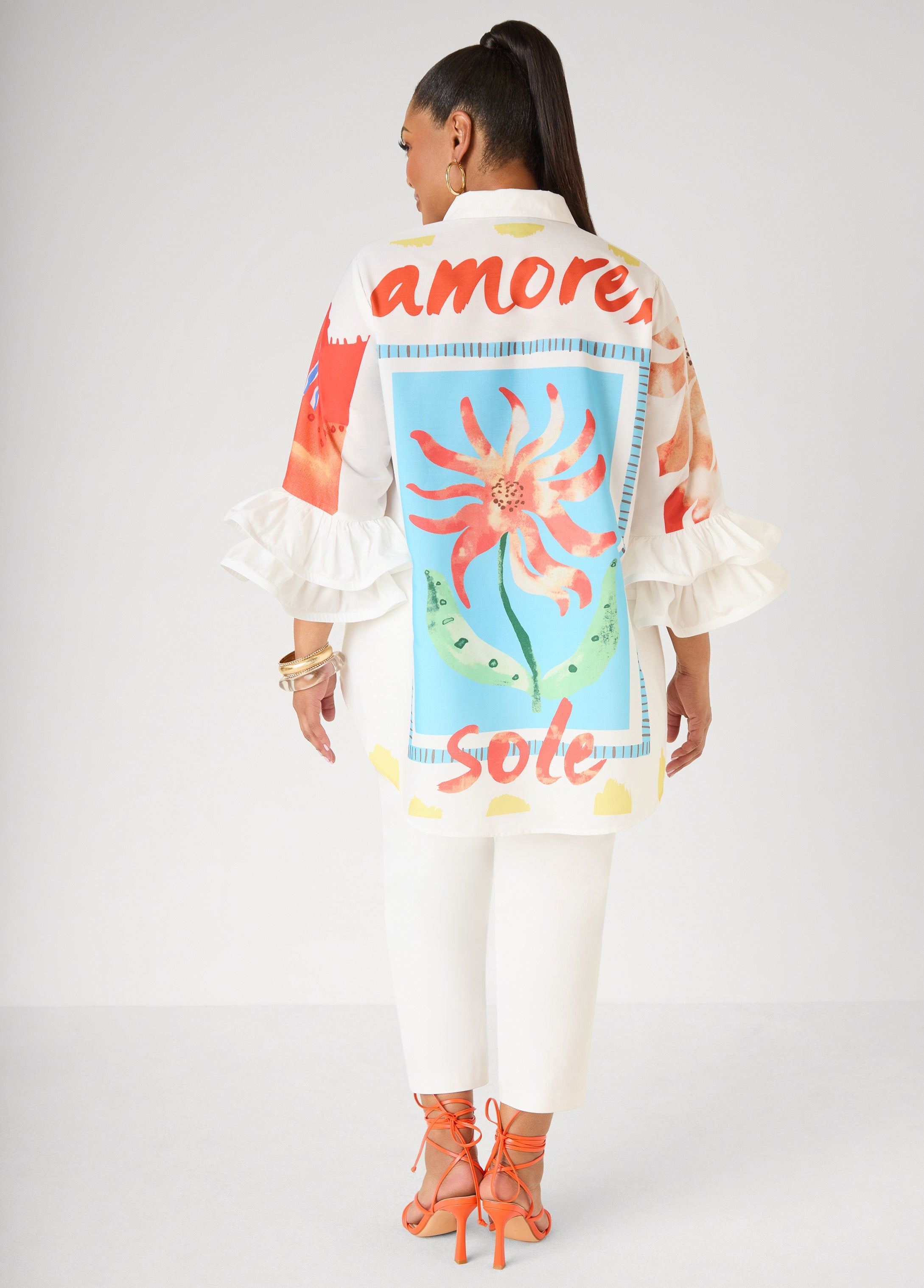 Ruffled Amore Hi Low Shirt