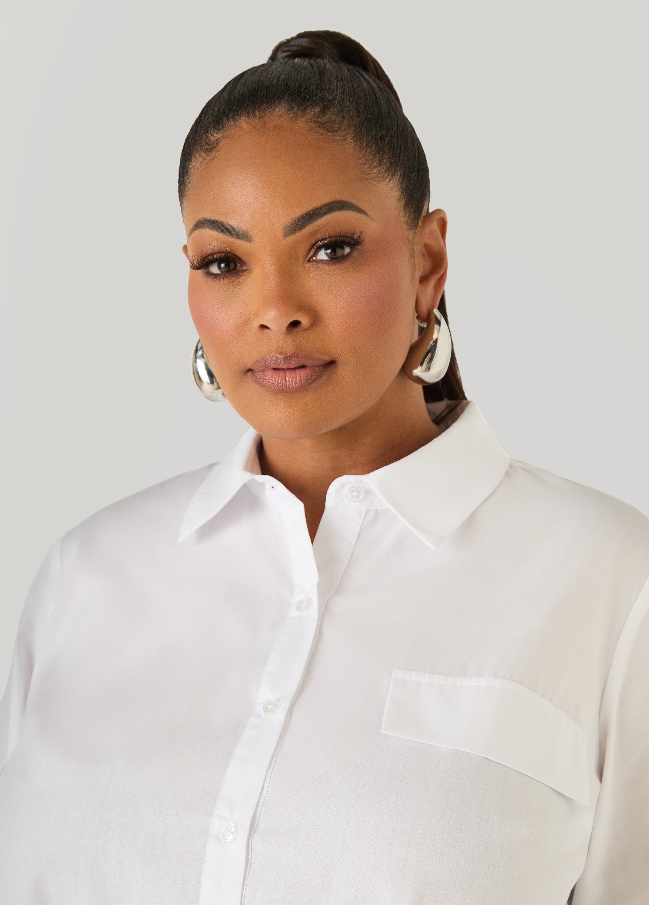 Peplum Poplin Shirt