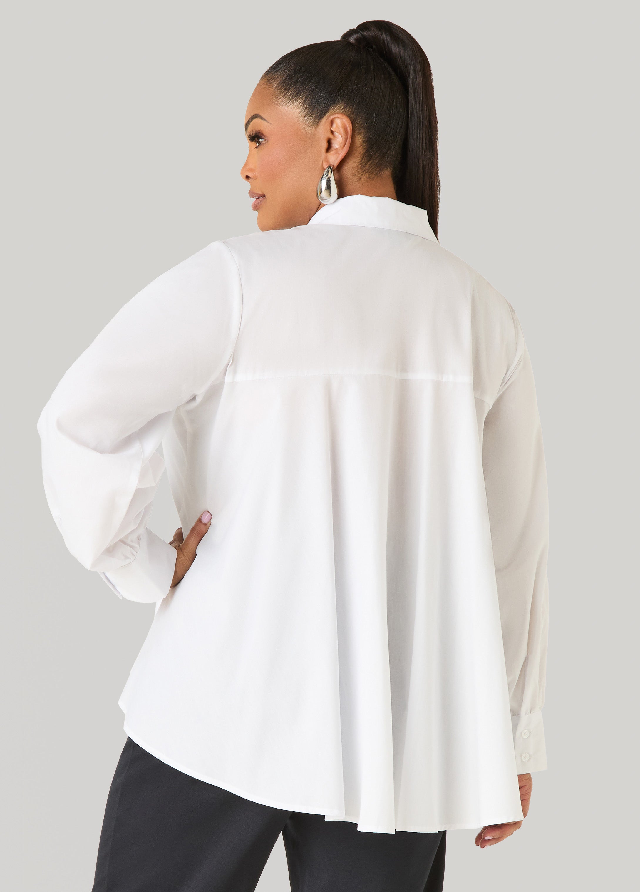 Peplum Poplin Shirt