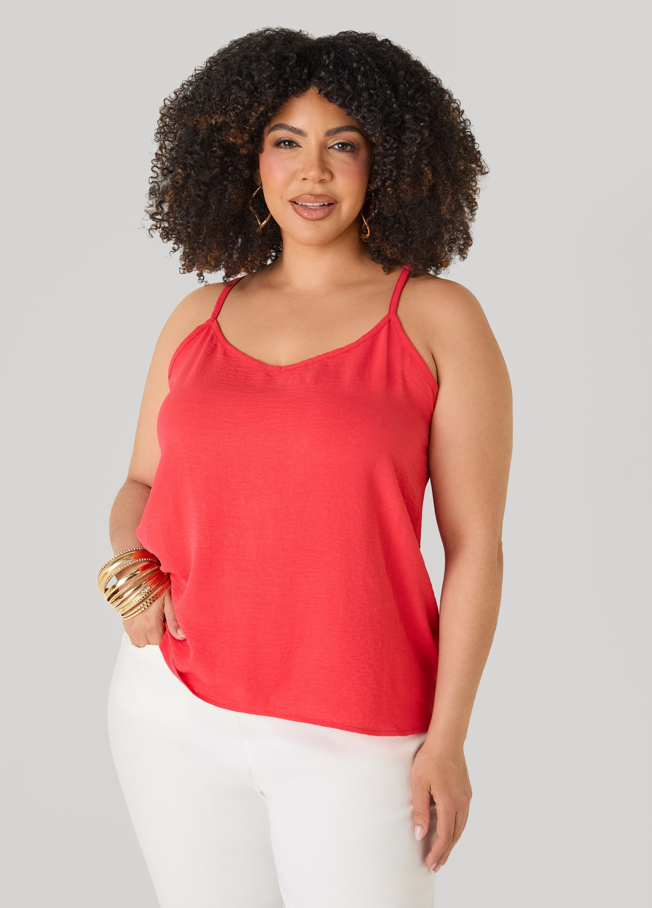 Textured V Neck Cami