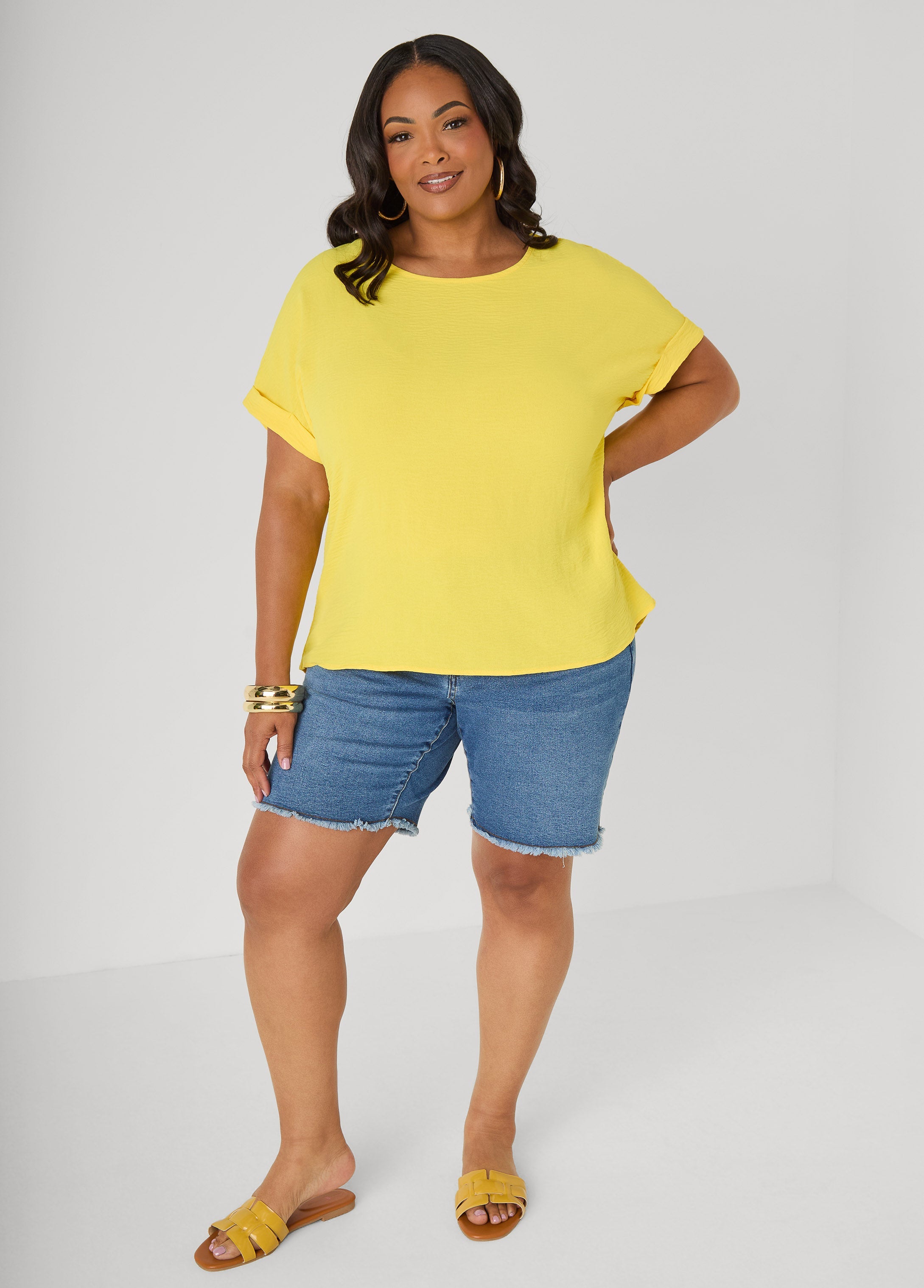 Cuffed Textured Top