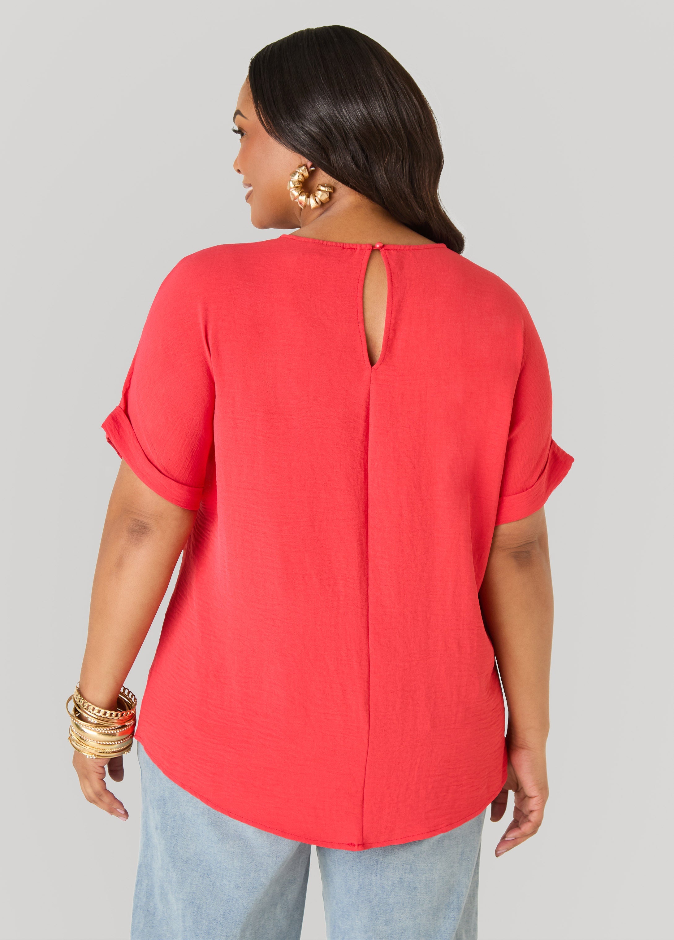 Cuffed Textured Top