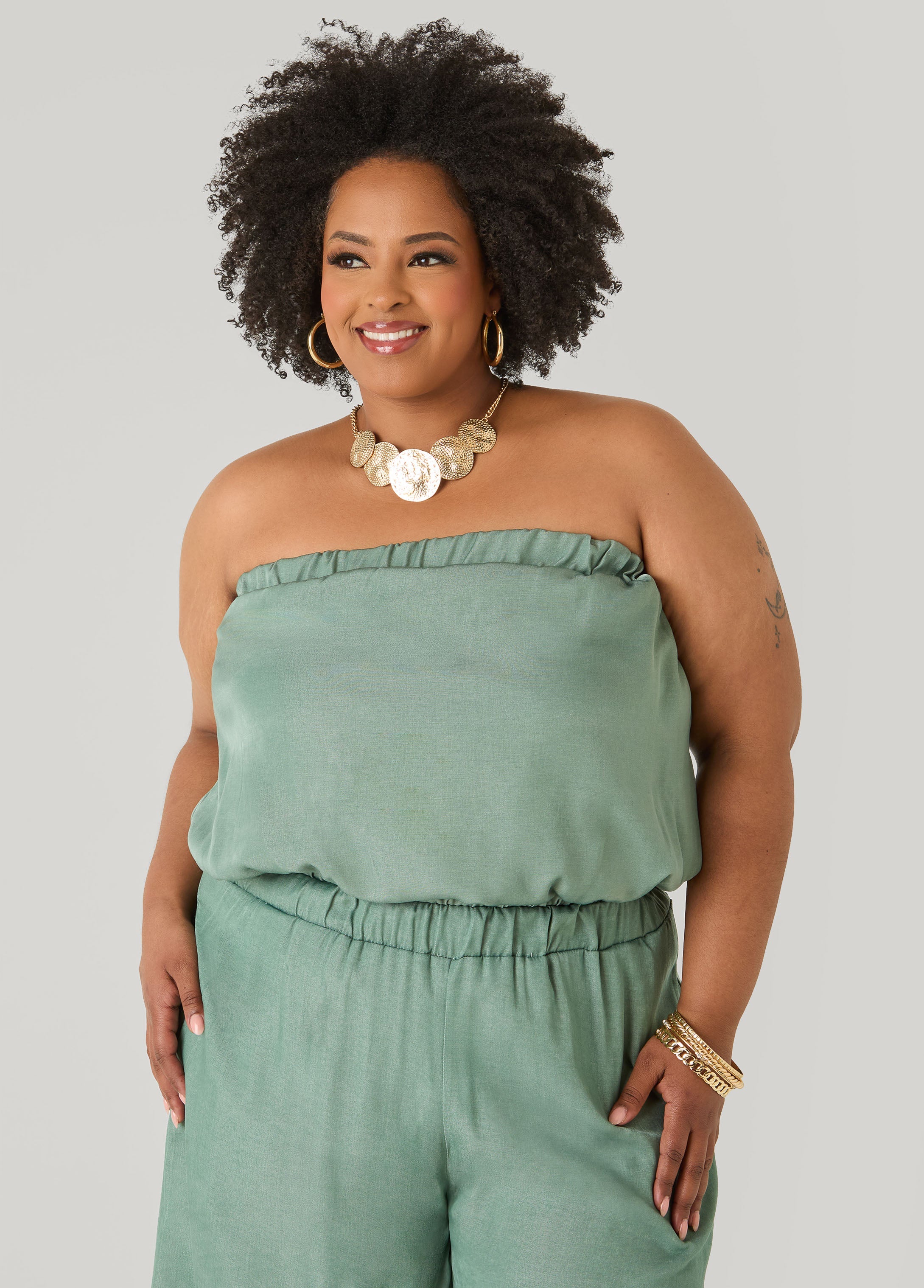Sage Green Bubble Tube Top