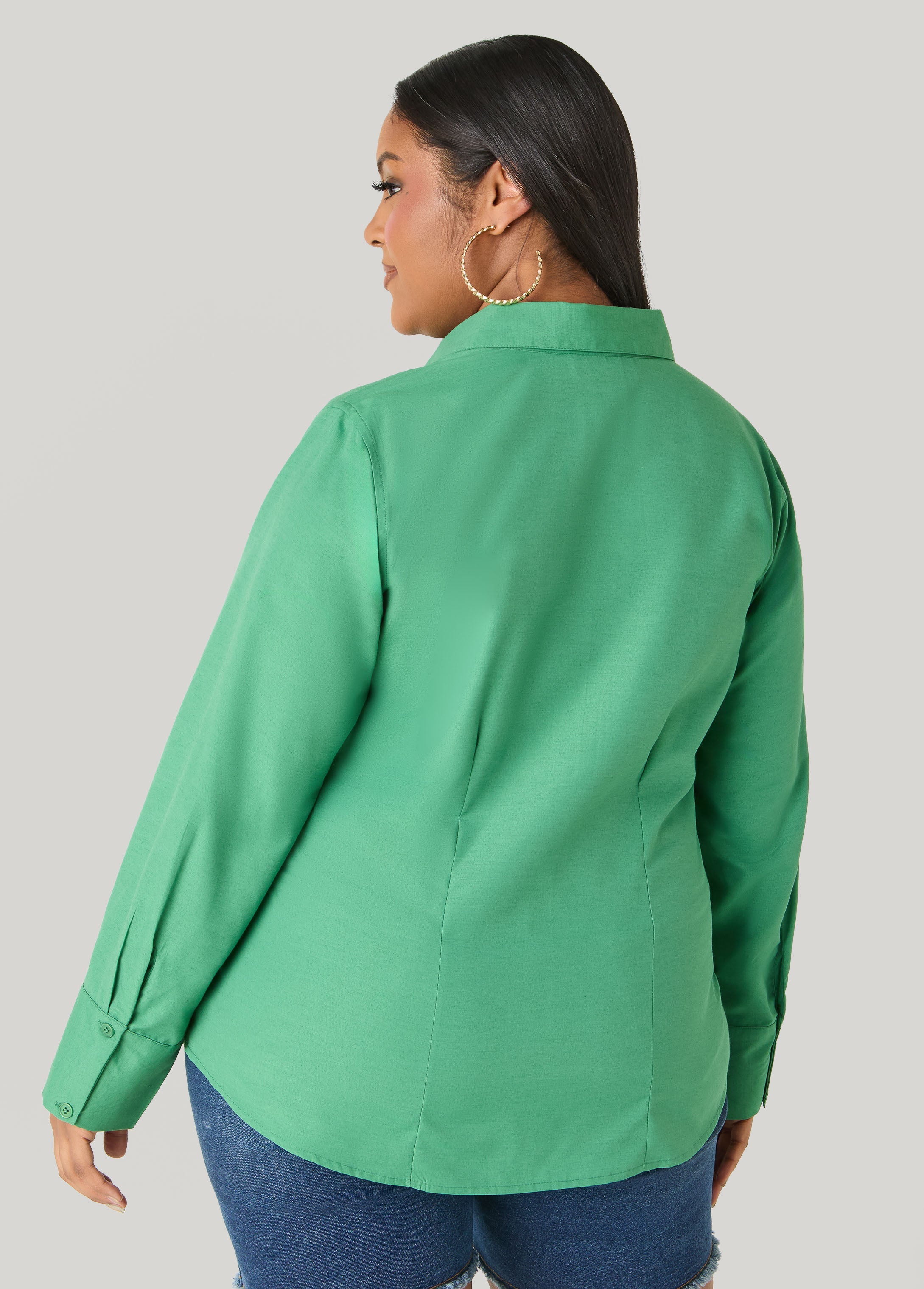 Collared Cotton Blend Shirt