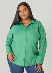 Tall Collared Cotton Blend Shirt