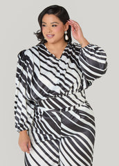 Striped Satin Blouse