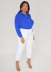 Button Embellished Textured Shirt