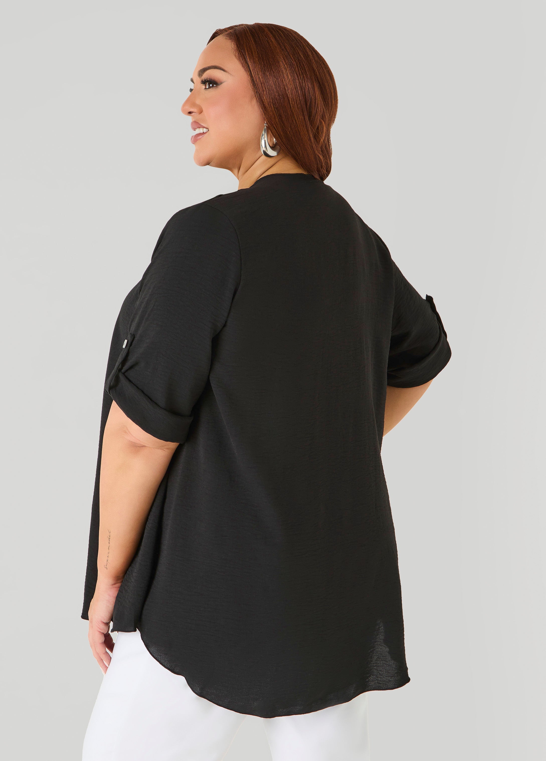 Textured Open Front Kimono
