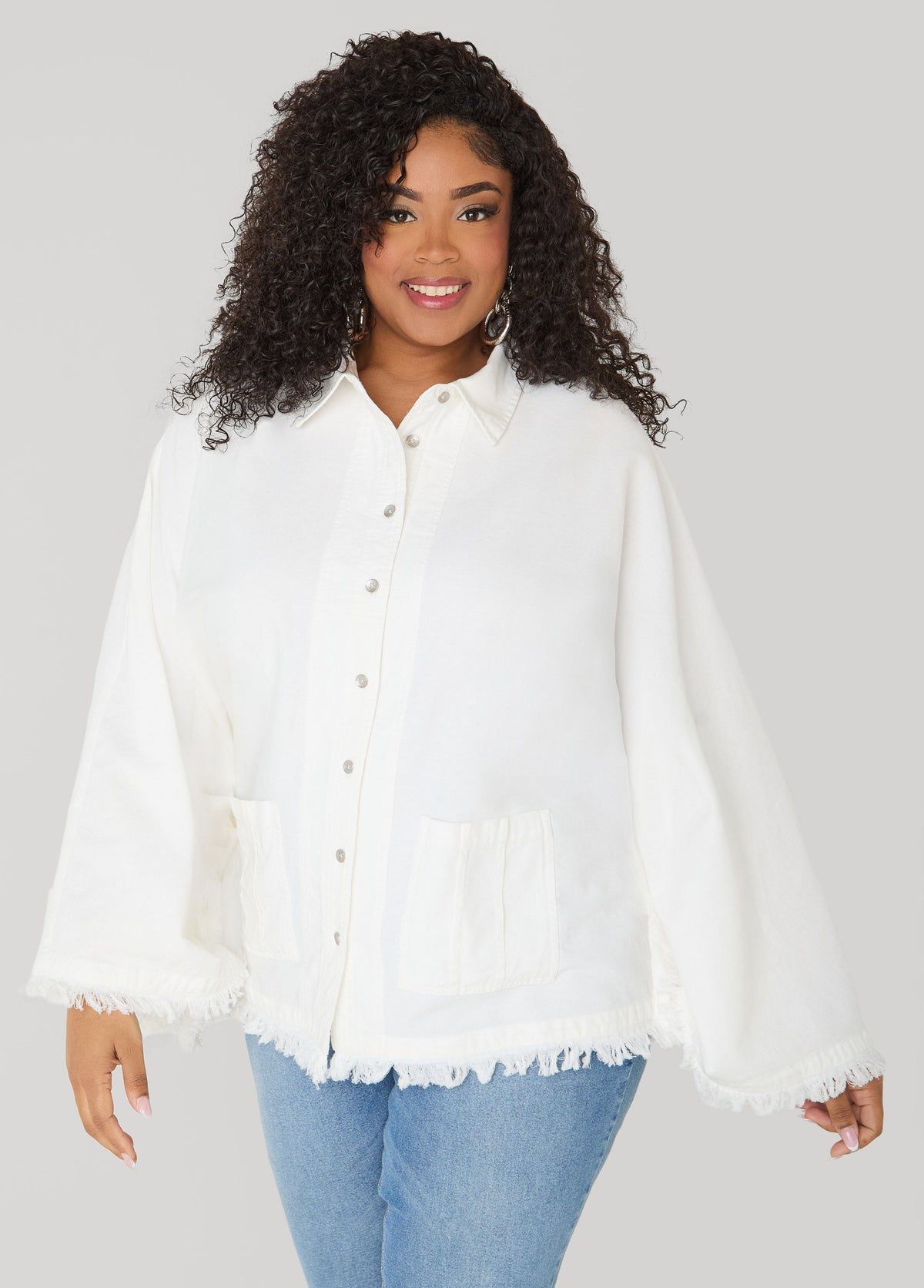 Bell Sleeved Denim Poncho