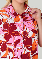 Printed Boxy Cropped Shirt